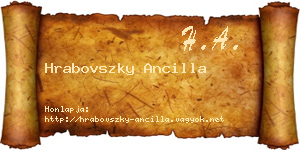 Hrabovszky Ancilla névjegykártya